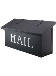 Classic Solid-Brass Horizontal Mailbox with "Mail" Stencil and Decorative Glass